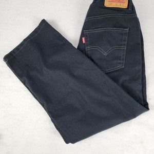Boys kids Levi's 550 Relaxed Black Denim Jeans size 10 Husky elastic waist